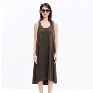 Madewell tank swing dress ash green size medium